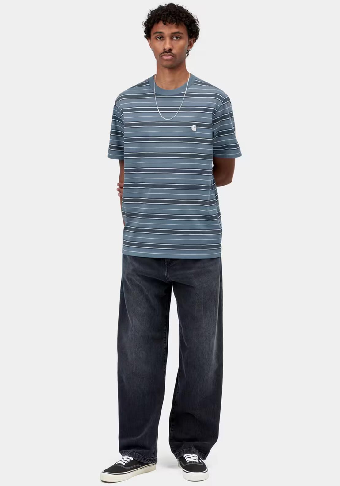 Carhartt WIP Bronson Stripe T-Shirt, Ice Blue