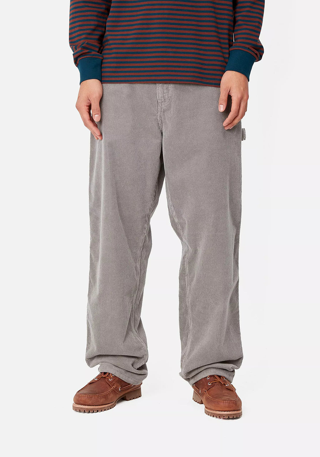 Carhartt WIP Corduroy Single Knee Work Trousers, Misty Grey