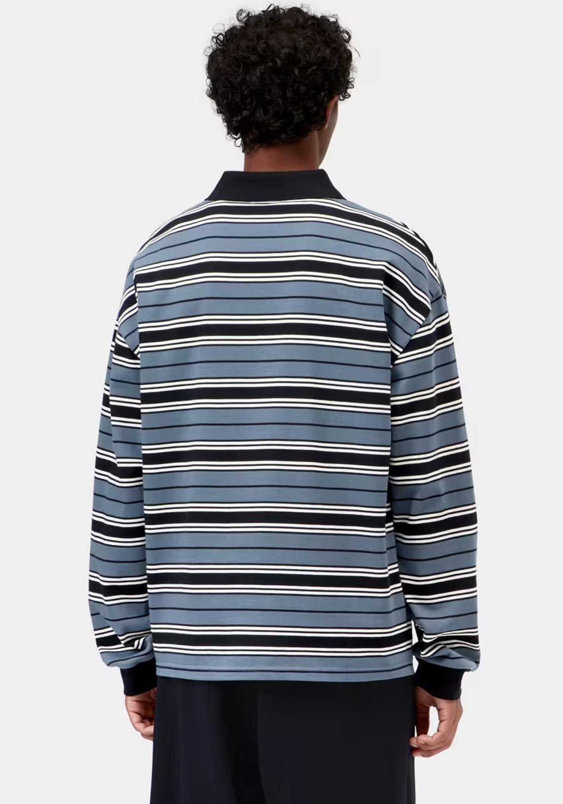 Carhartt WIP Devitt Stripe Rugby Shirt, Ice Blue