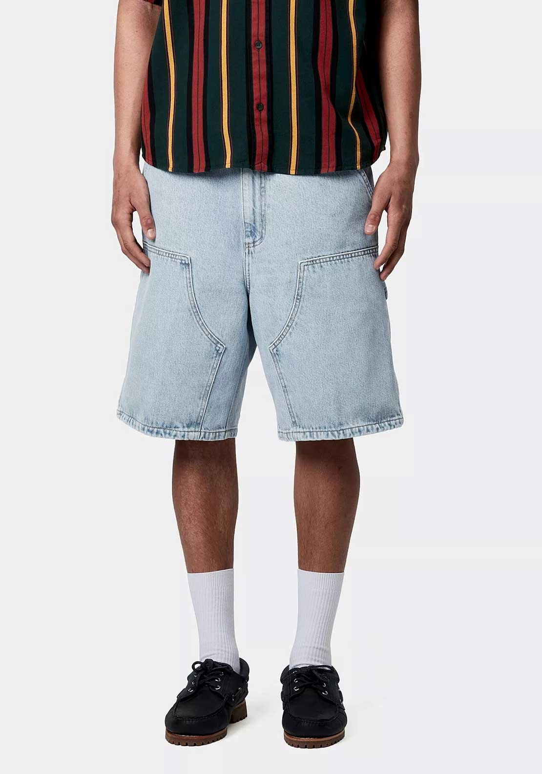 Carhartt WIP Double Knee Denim Shorts, Blue - McElhinneys