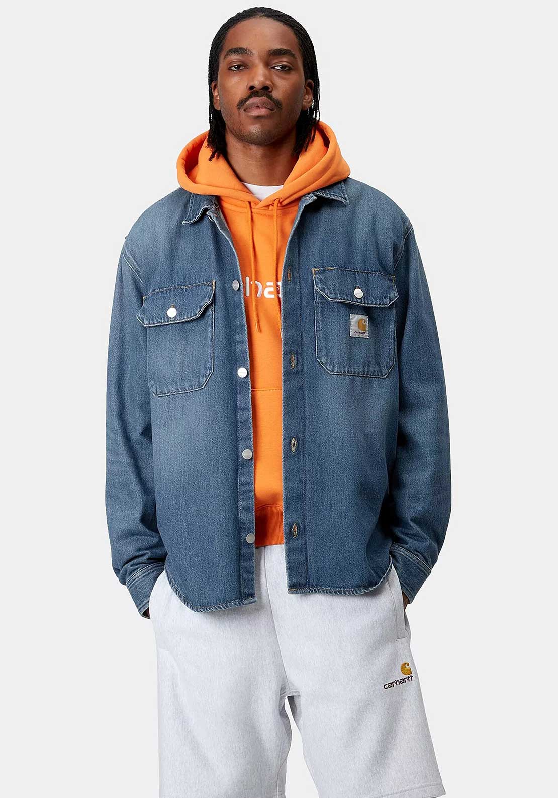 Carhartt WIP Harvey Denim Shirt Jacket, Dark Blue Wash - McElhinneys