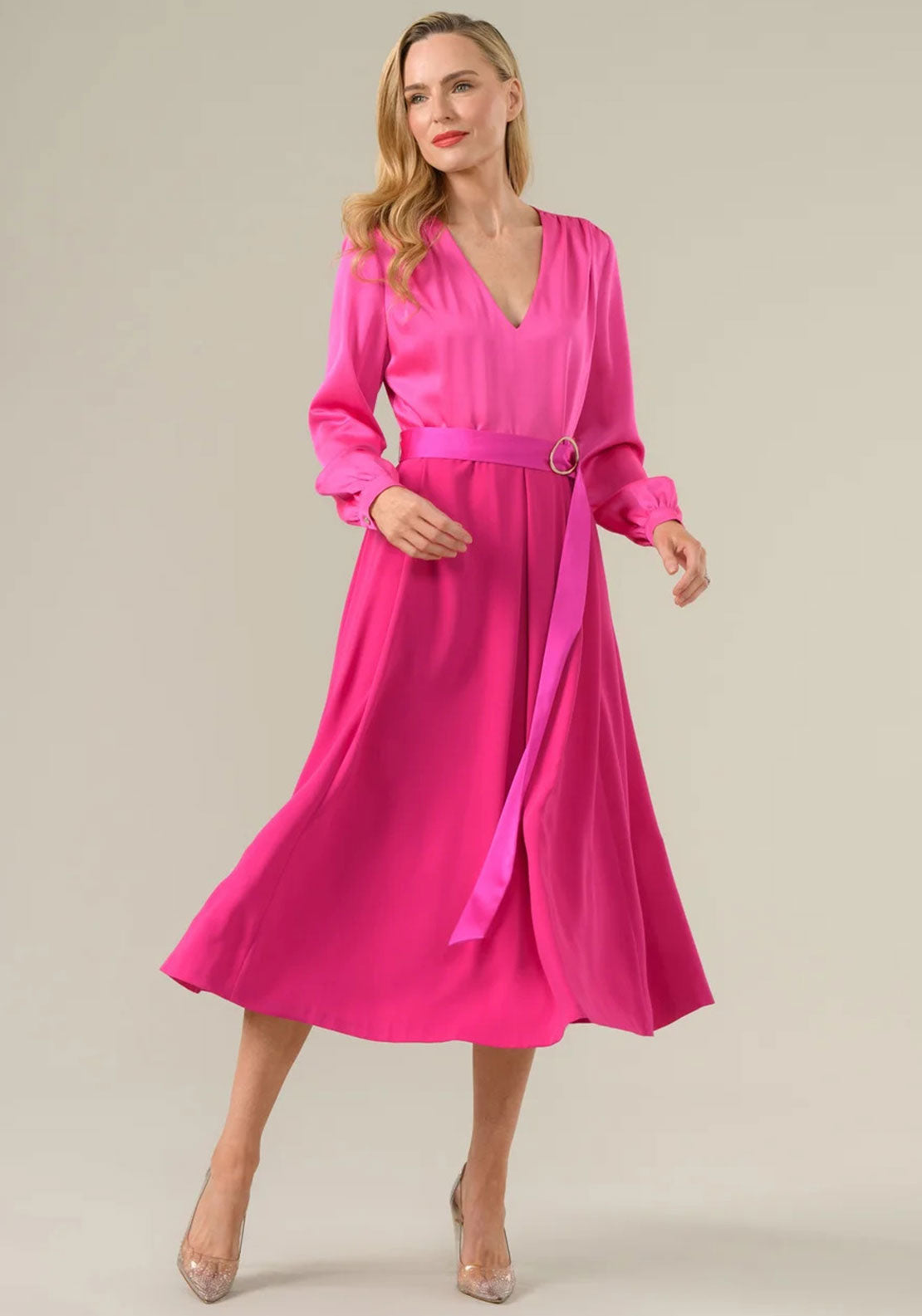 fuchsia fit and flare dress Womens Hobbs Petite Pink Della Dress - Pink