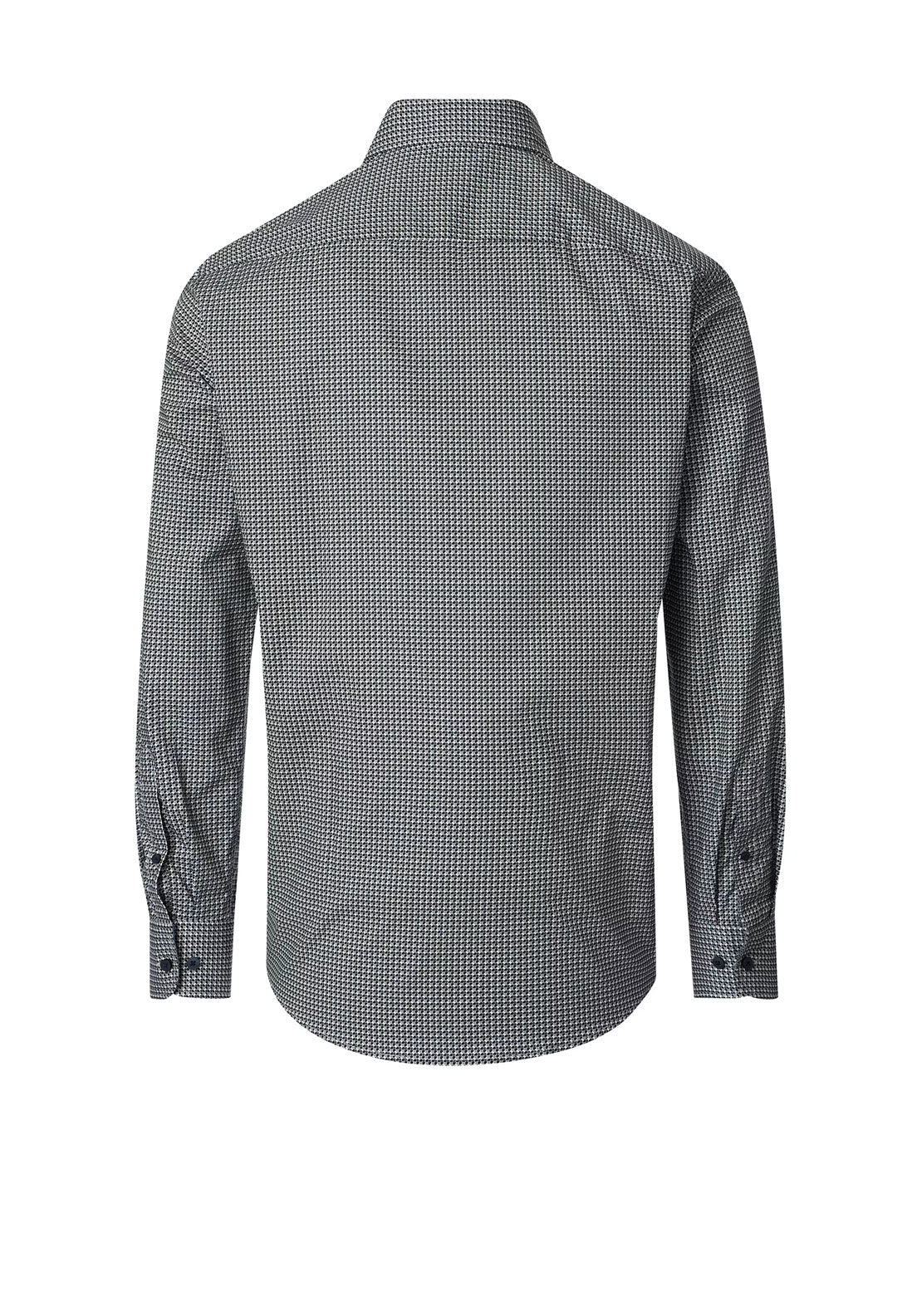 Casa Moda Geo Abstract Print Poplin Shirt, Green Multi