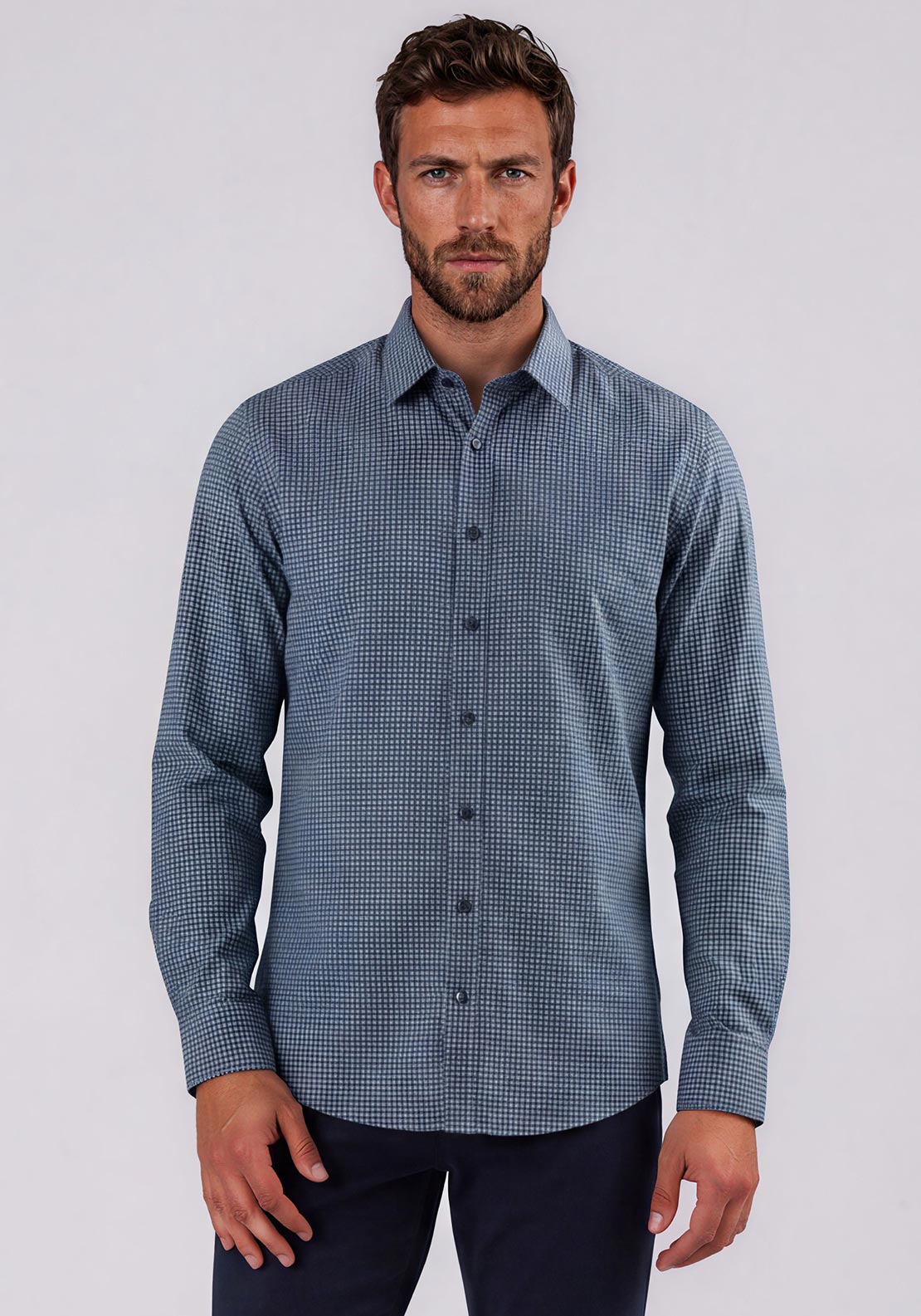 Casa Moda Geo Print Shirt, Sea Blue Multi