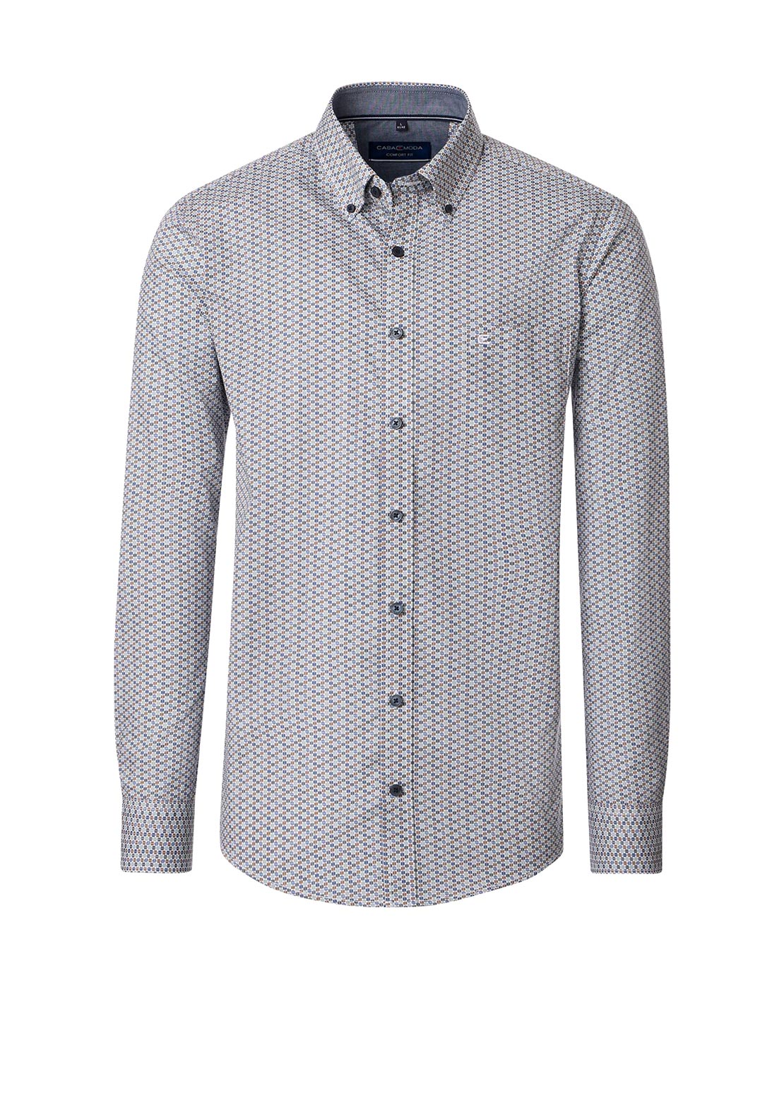 Casa Moda Honeycomb Print Shirt, Green Multi
