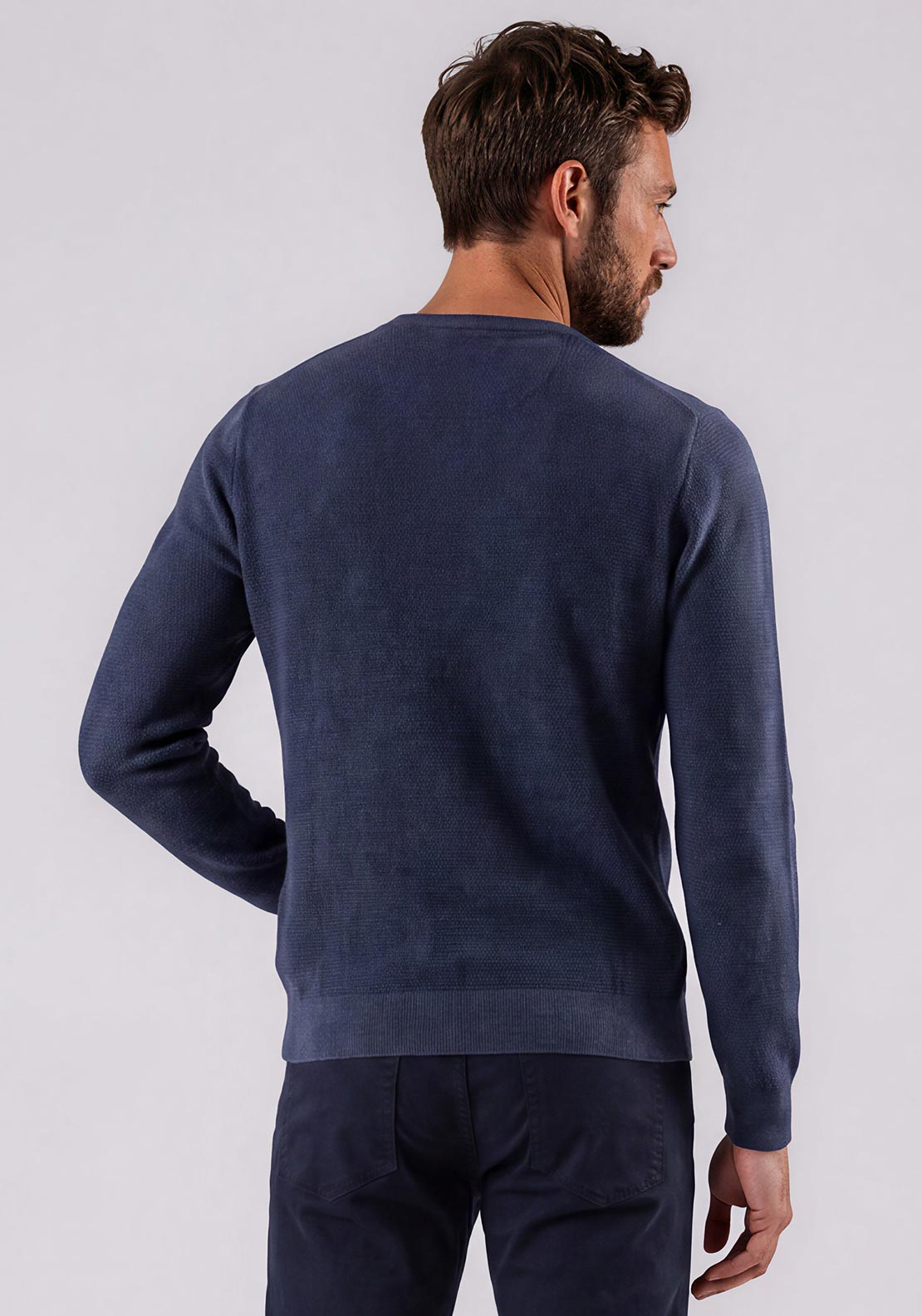 Casa Moda Textured Knit Sweater, Dark Navy