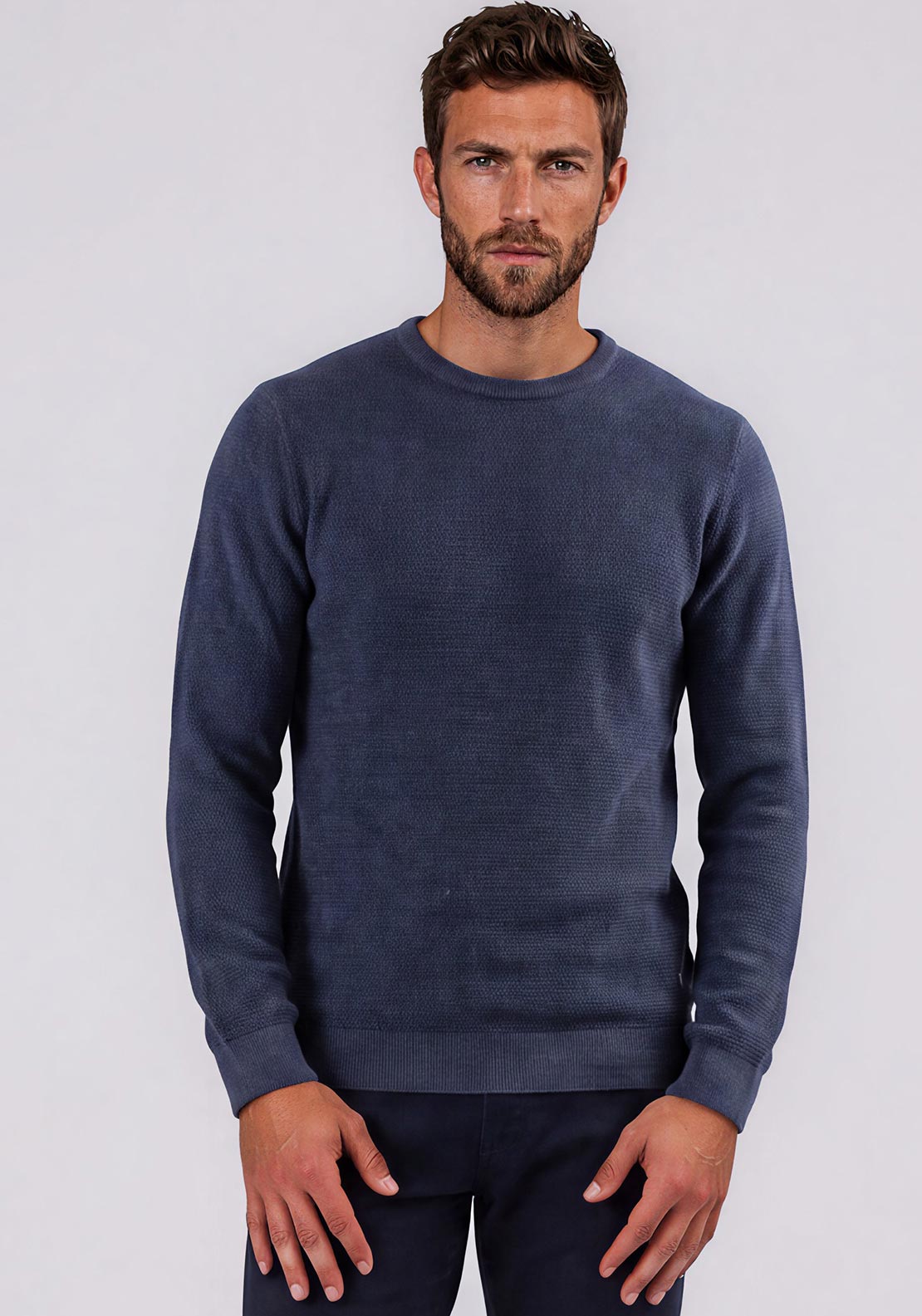 Casa Moda Textured Knit Sweater, Dark Navy
