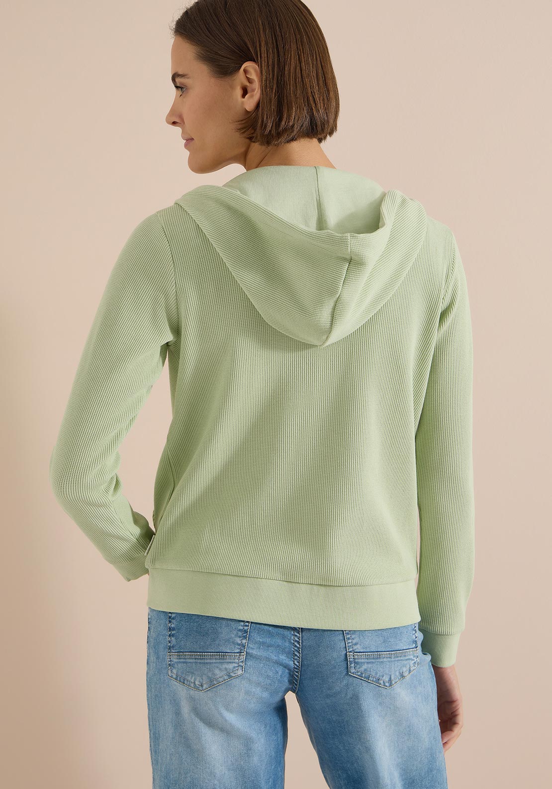 Cecil Waffle Texture Cardigan, Green