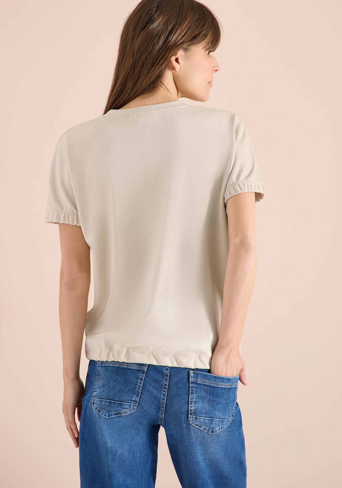 Cecil Tie Trim Detail Top, Light Beige