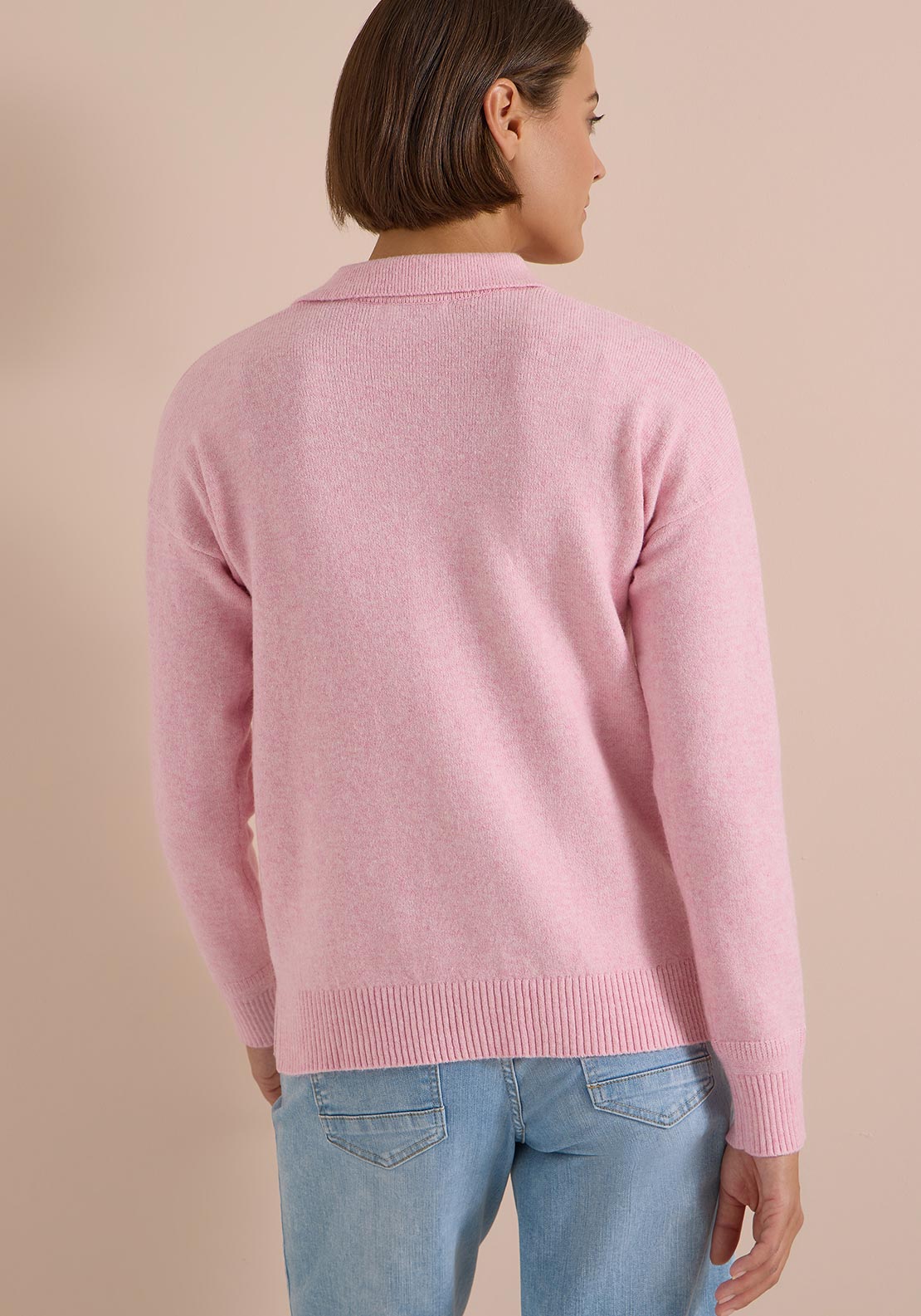 Cecil V-Neckline Ribbed Jumper, Pink