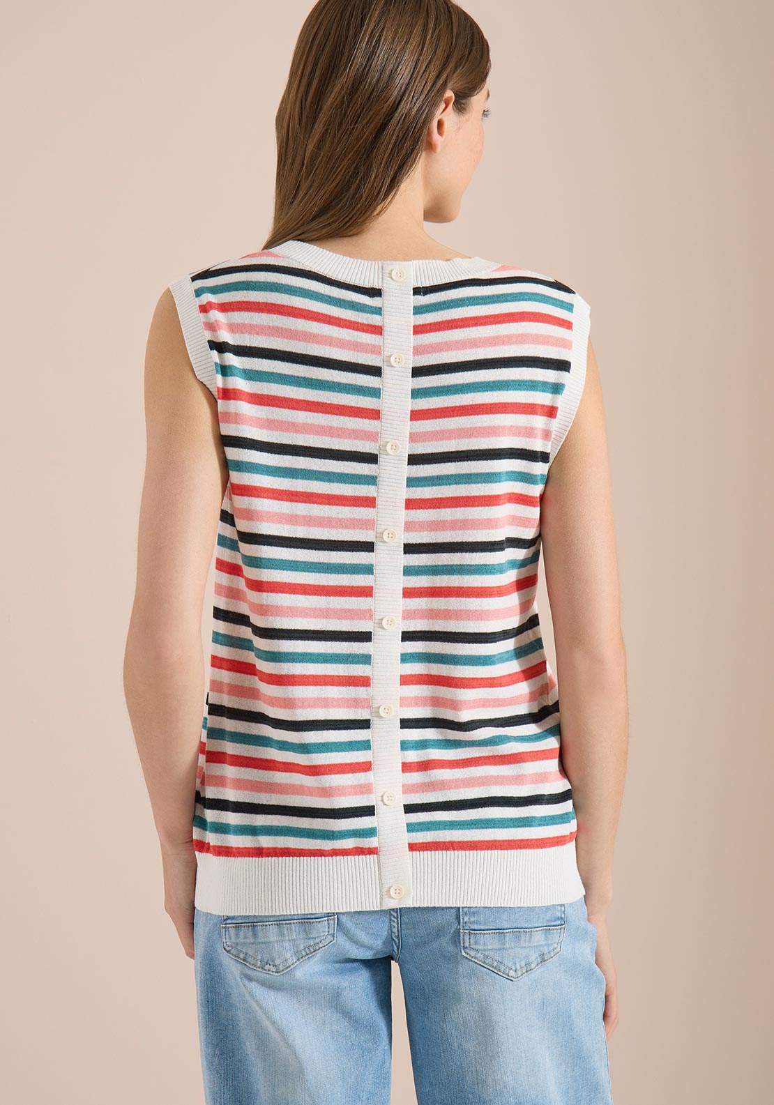 Cecil Sleeveless Knitted Vest Top, Multi Coloured