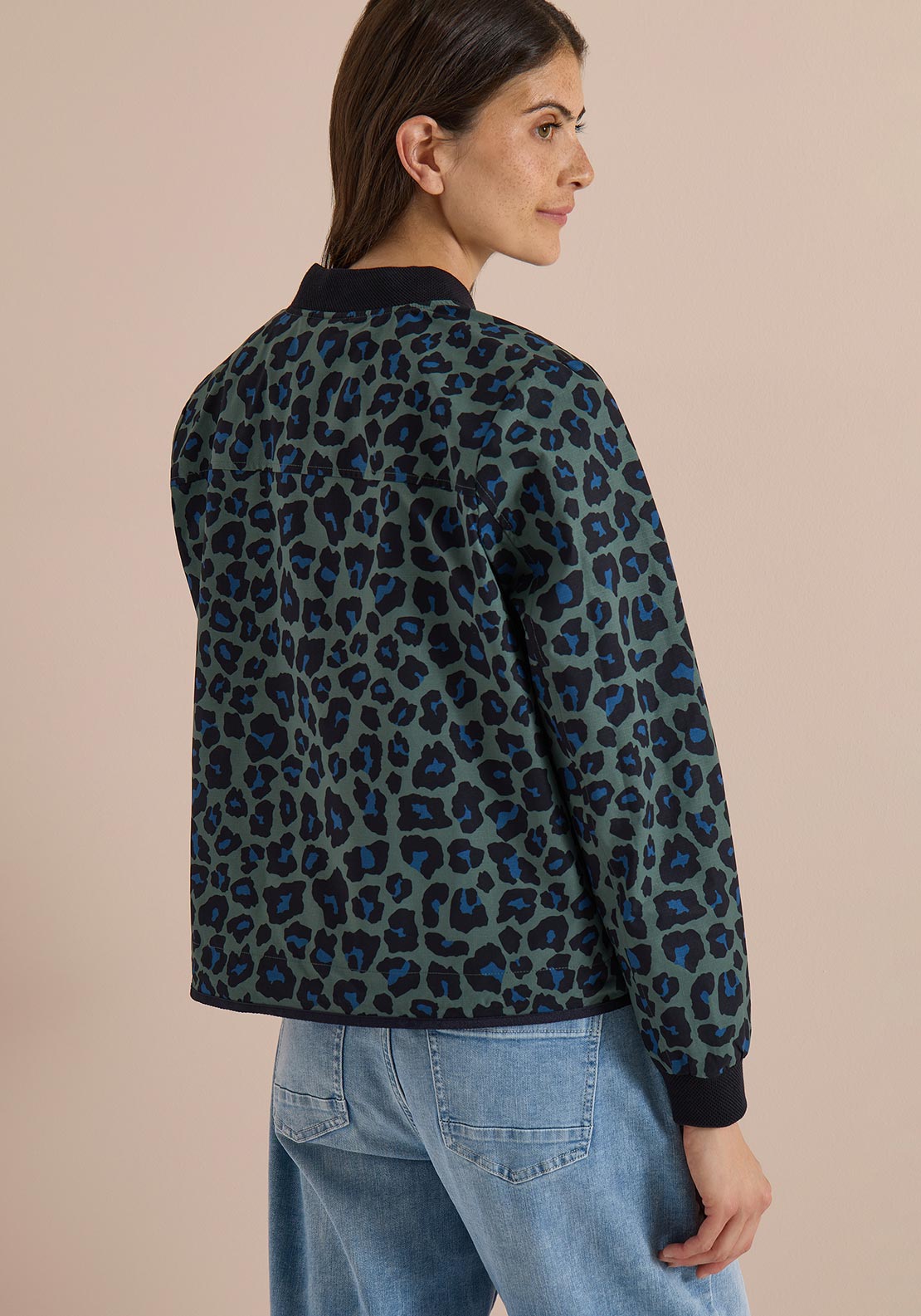 Cecil Animal Print Full Zip Jacket, Green Multi