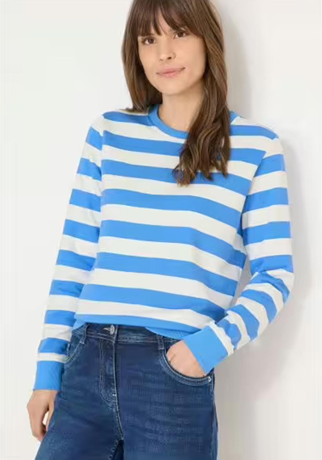 Cecil Striped Sweatshirt, Blue
