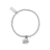 ChloBo Children's Cute Charm Elephant Bracelet, Silver