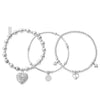 ChloBo Compassion Stack of Three Bracelets, Silver
