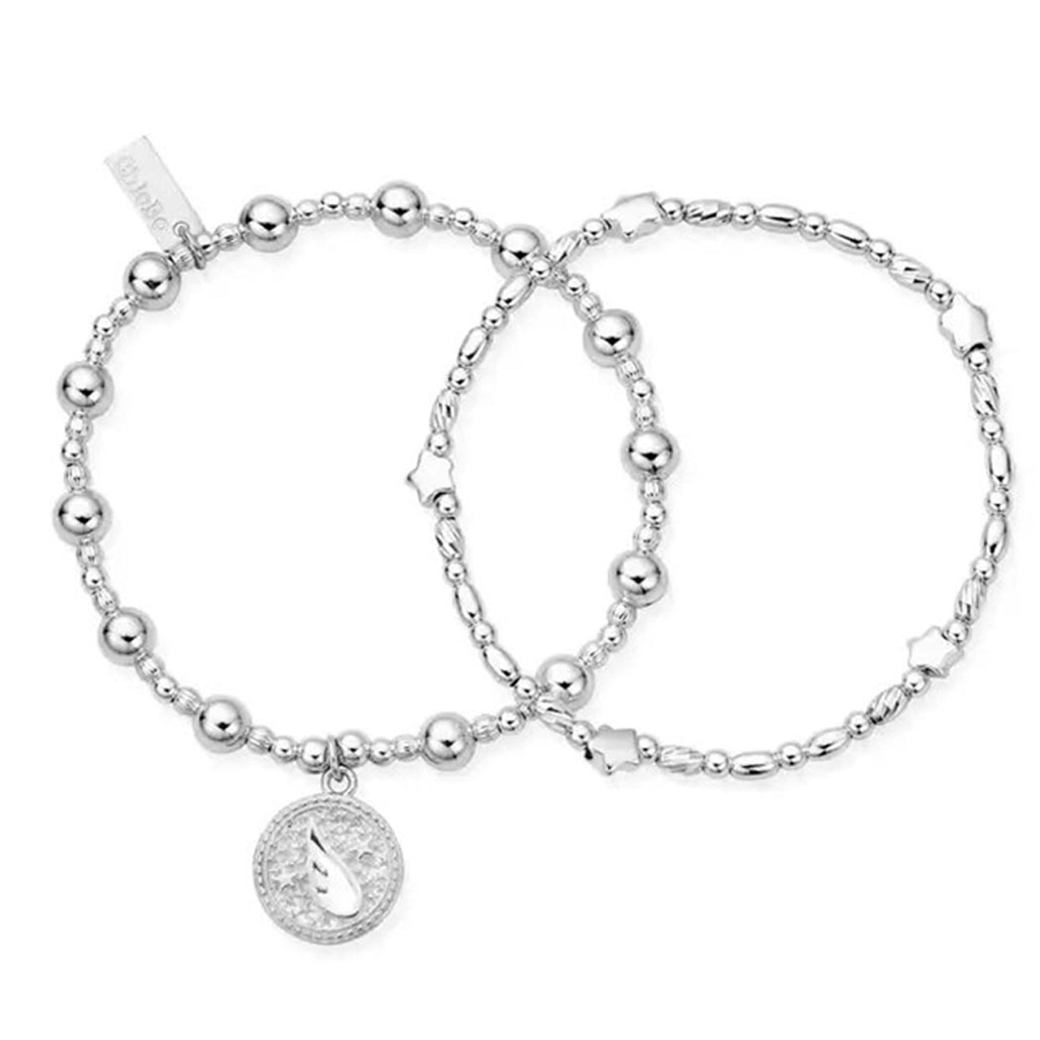 ChloBo Freedom Set of Two Bracelets, Silver McElhinneys
