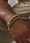 ChloBo Men’s Twisted Cube Bracelet, Gold
