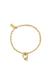 ChloBo Mini Cube Interlocking Love Heart Bracelet, Gold