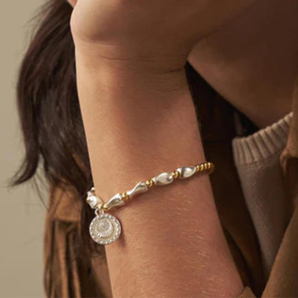 ChloBo Rising Woman Bracelet, Silver & Gold