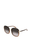 Chloé CH0031S Ladies Oversize Round Sunglasses, Brown & Black
