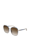 Chloé CH0031SA Ladies Franky Retro Oversized Square Sunglasses, Blue & Brown