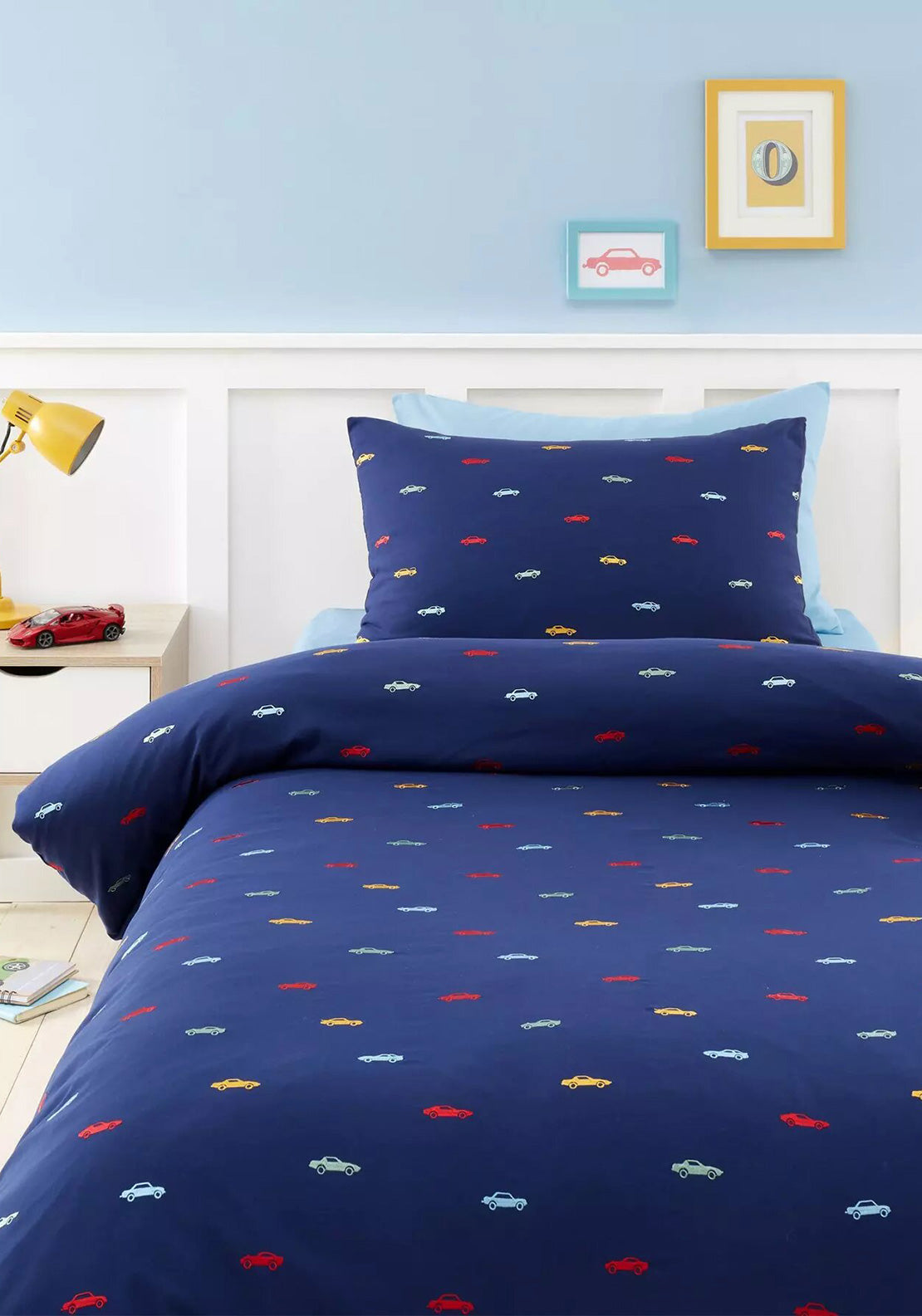 Catherine Lansfield Harley Geo King Size Reversible Duvet Cover Bedding Set Navy | UK - View #9