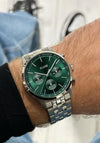 Cluse Men’s Anthéor Multifunction Watch, Green & Steel Silver