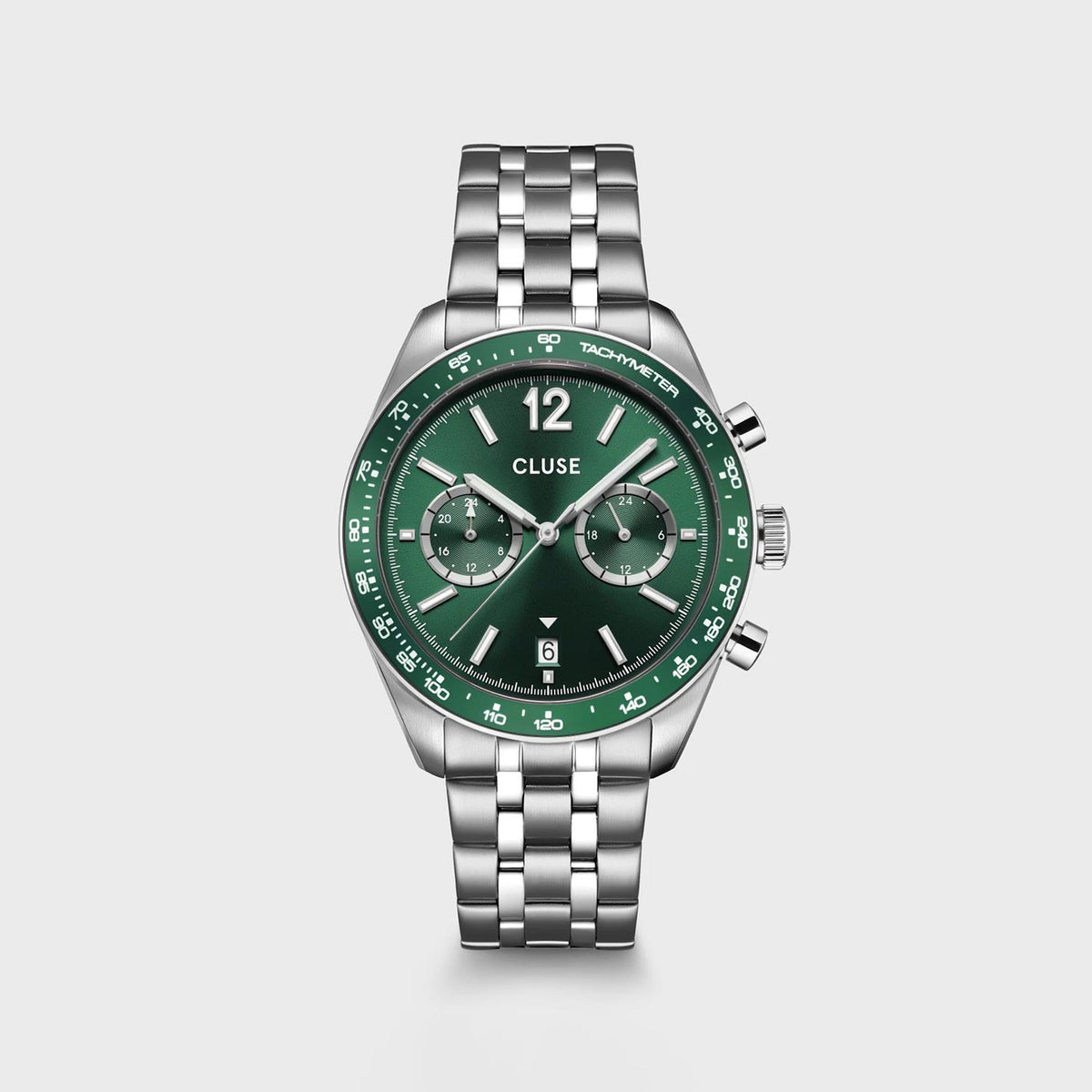 Cluse Aravis Watch, Silver & Green