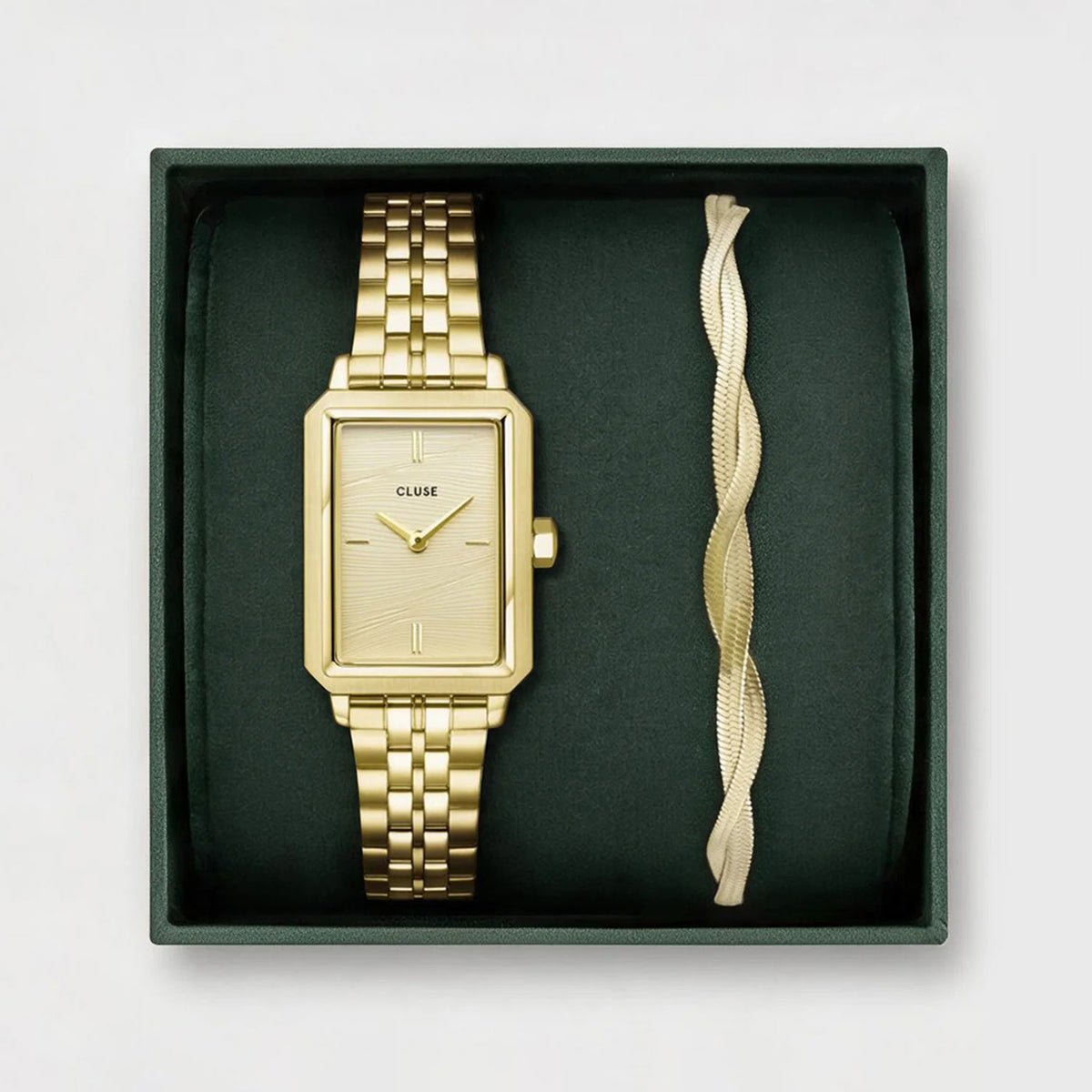 Cluse Fluette Watch & Bracelet Set, Gold