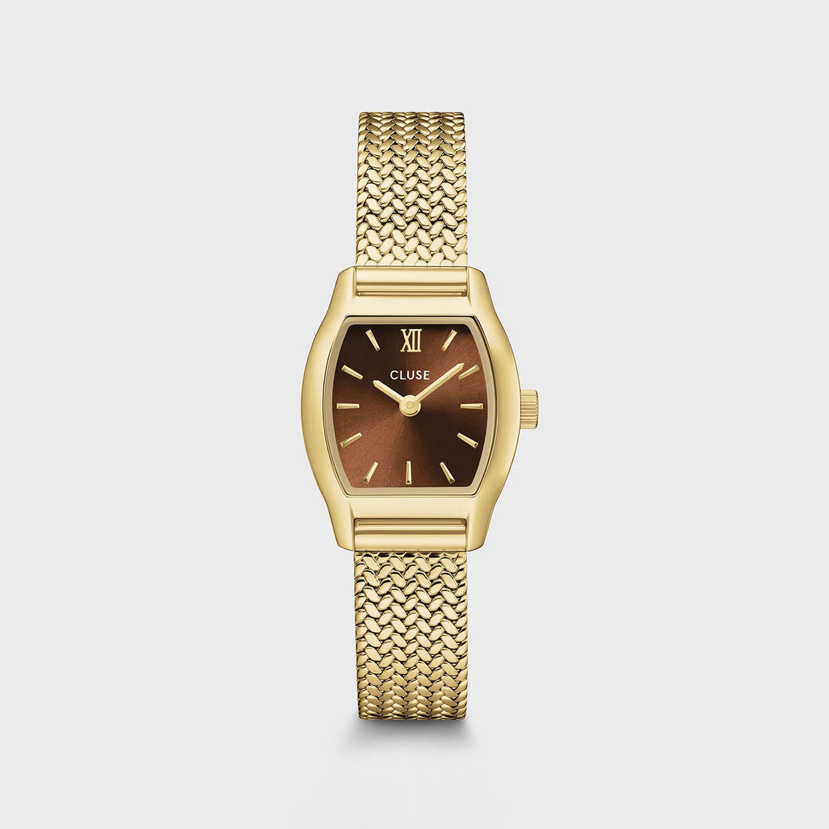 Cluse Tonnette Mini Watch, Gold & Brown