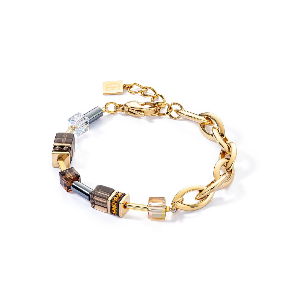 Coeur De Lion GeoCube Chunky Chain Bracelet, Gold