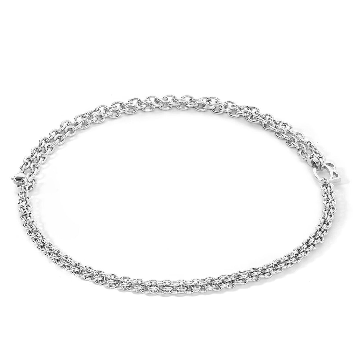 Coeur De Lion Mesh Chain Necklace, Silver