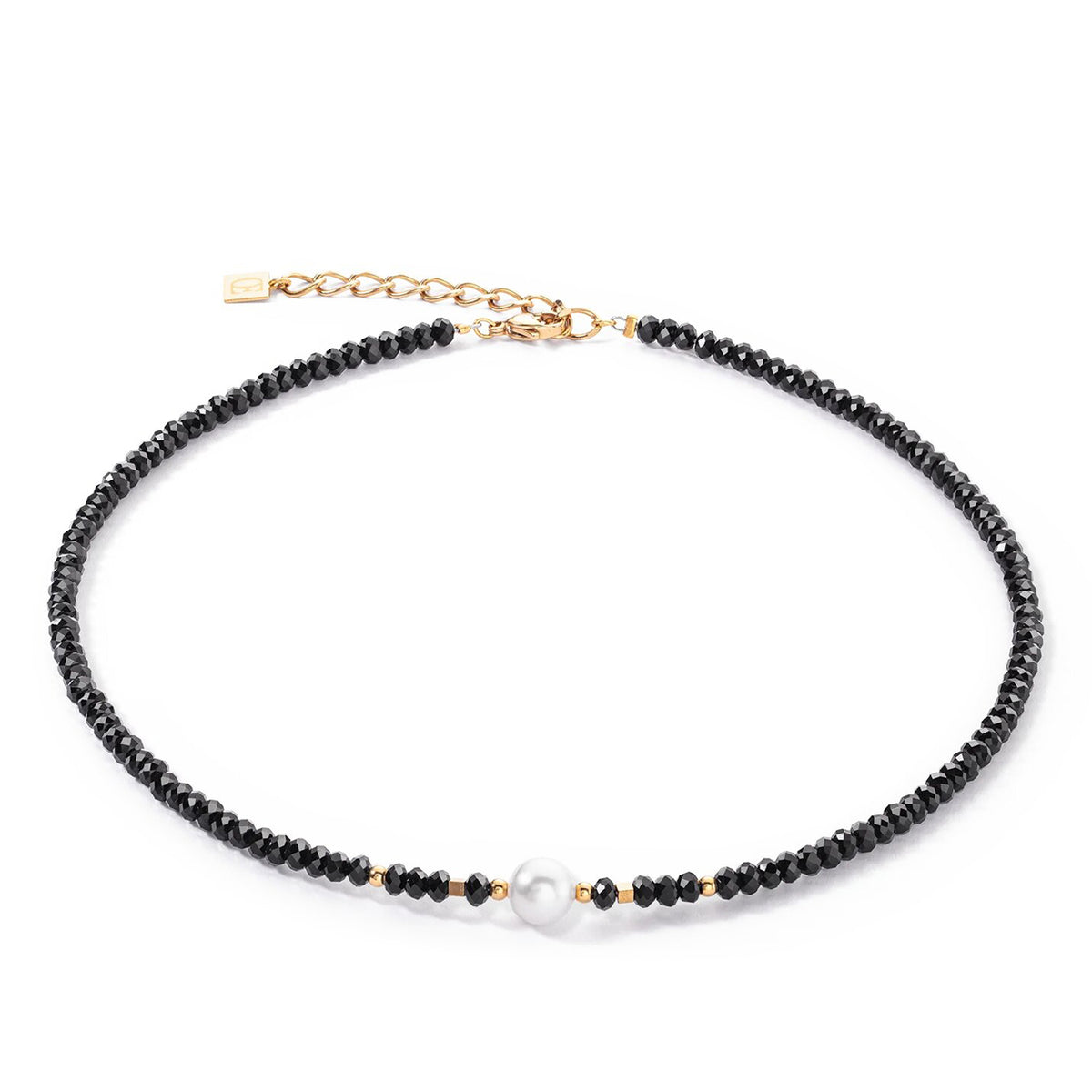 Coeur De Lion Mystic Pearl Necklace, Gold & Black