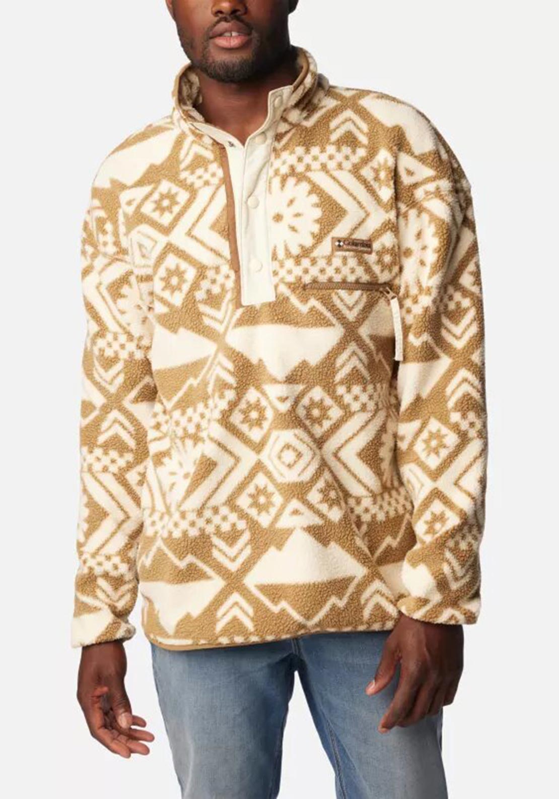 Columbia Men's Helvetia Checkered Peaks Half Snap Fleece, Delta