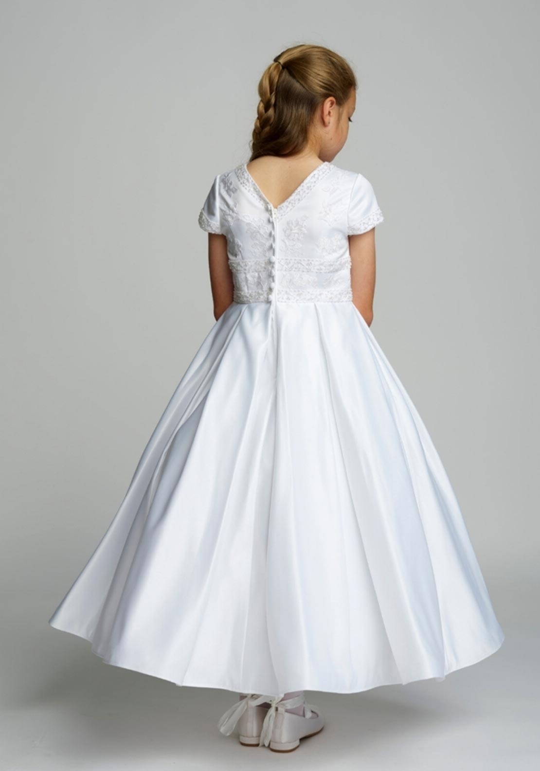 Poinsettia 5249 Quinn Communion Dress, White