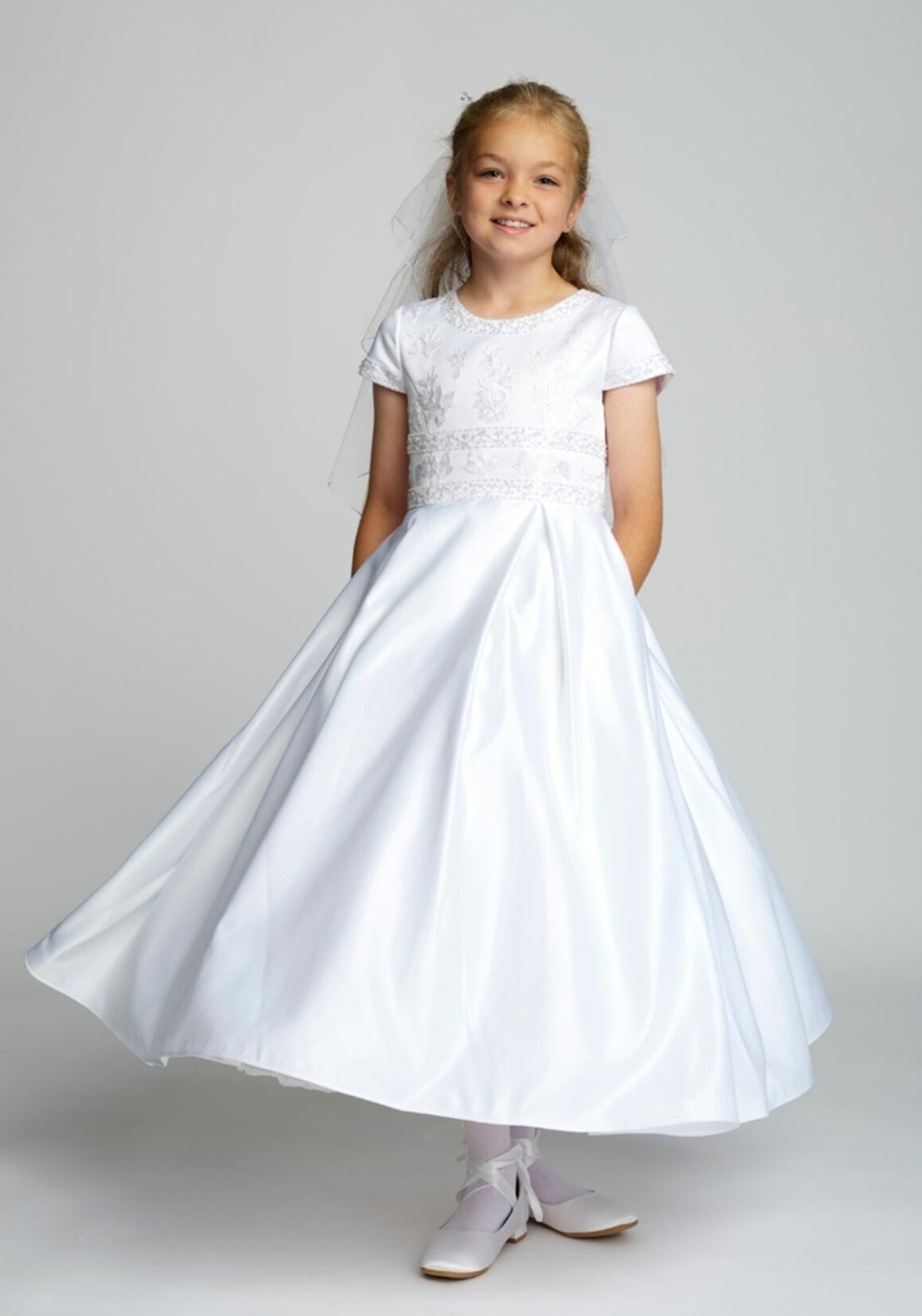 Poinsettia 5249 Quinn Communion Dress, White