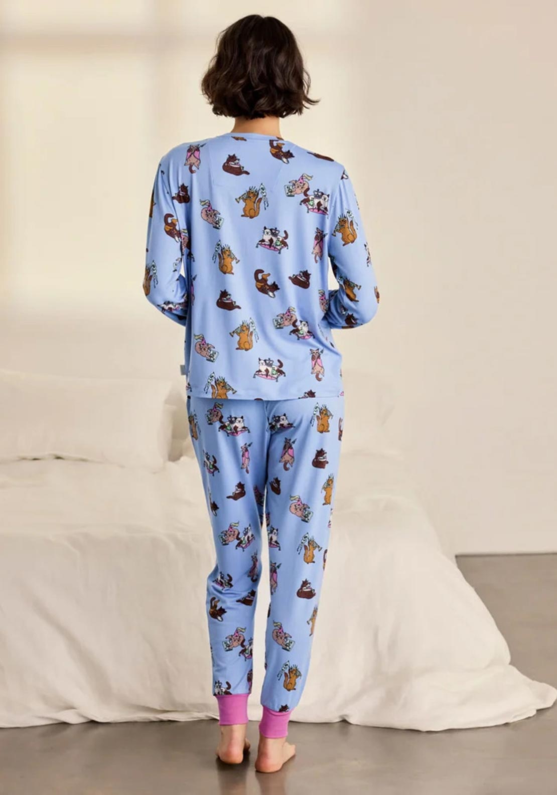 Chelsea Peers Princess Cats Pyjama Set, Blue