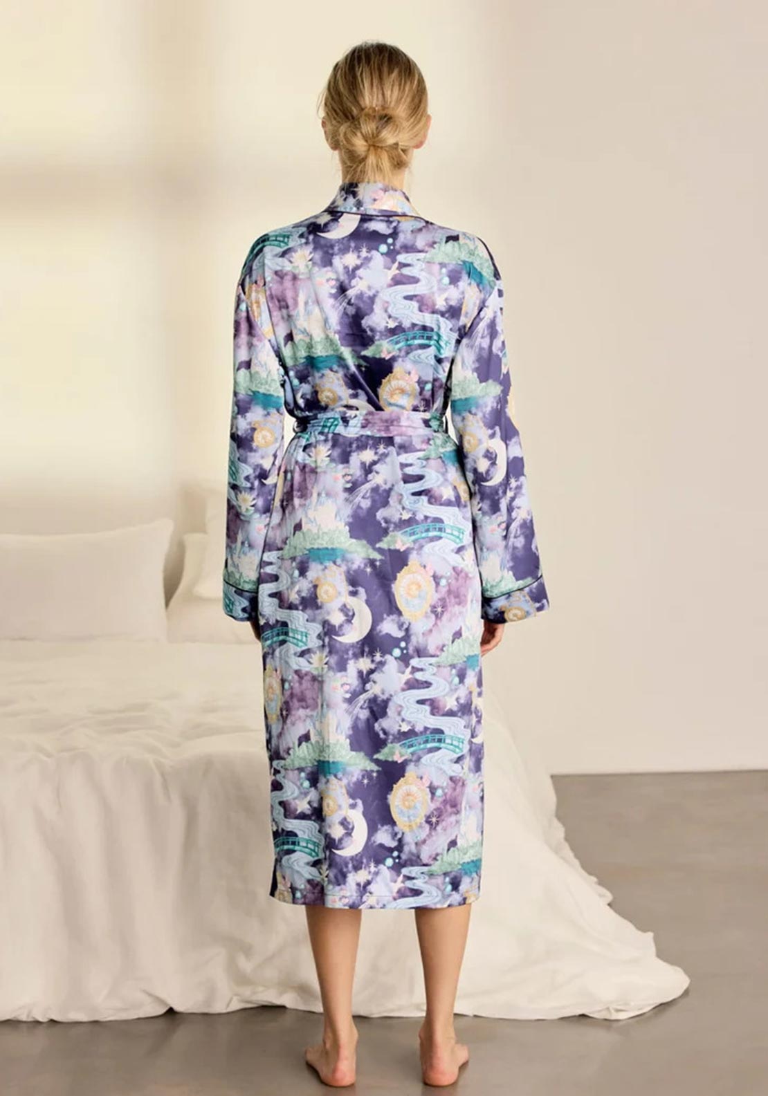 Chelsea Peers Dreamscape Kingdom Print Dressing Gown, Purple