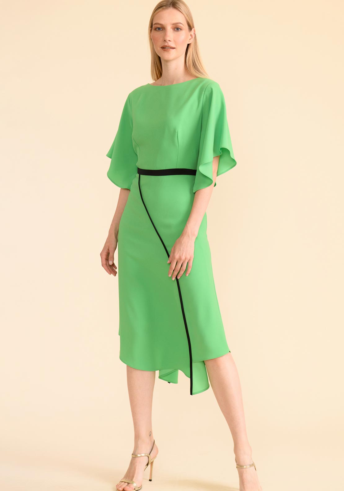 Caroline Kilkenny Camille Floaty Sleeve Contrast Detail Midi Dress, In - McElhinneys Caroline Kilkenny Camille Floaty Sleeve Contrast Detail Midi Dress, In - McElhinneys