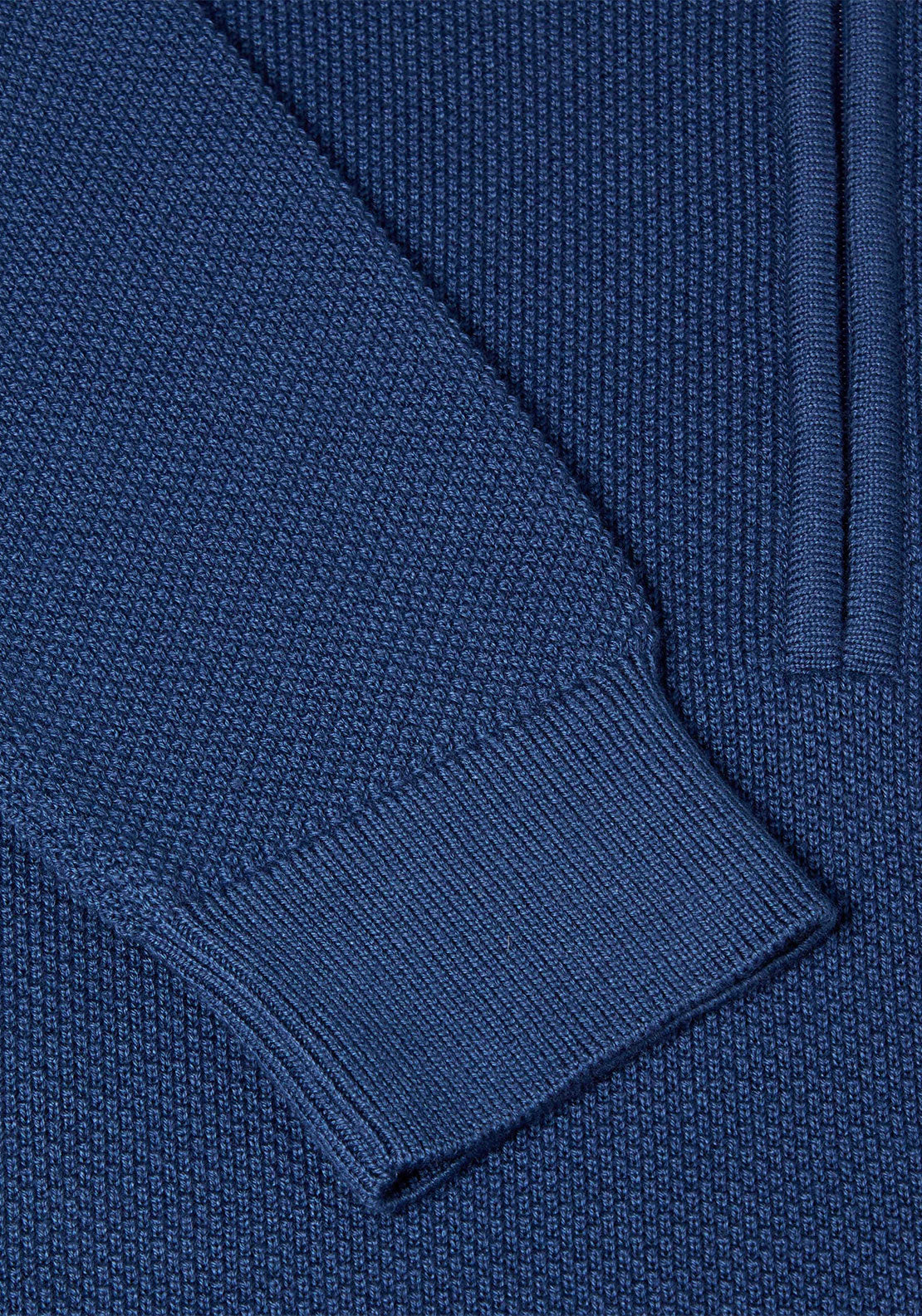 Daniel Grahame Quarter Zip Waffle Knit Sweater, Blue