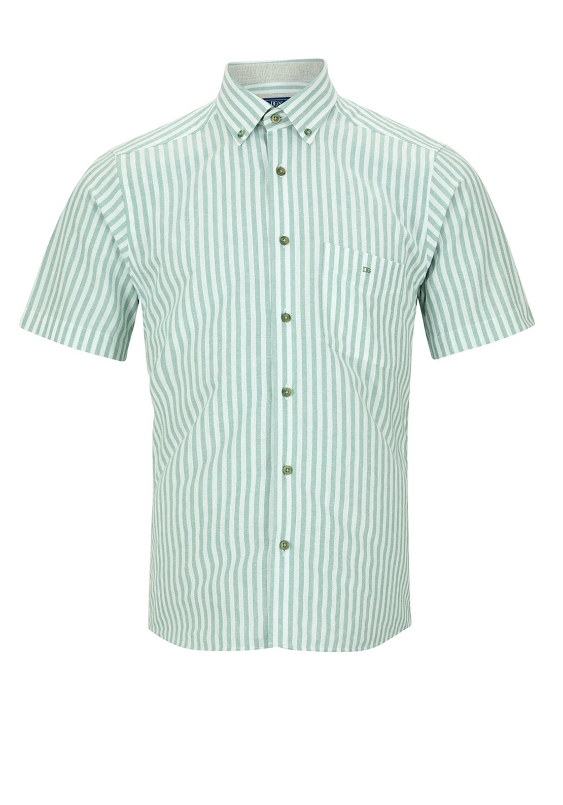 Daniel Grahame Stripe Short Sleeve Shirt, Green & White