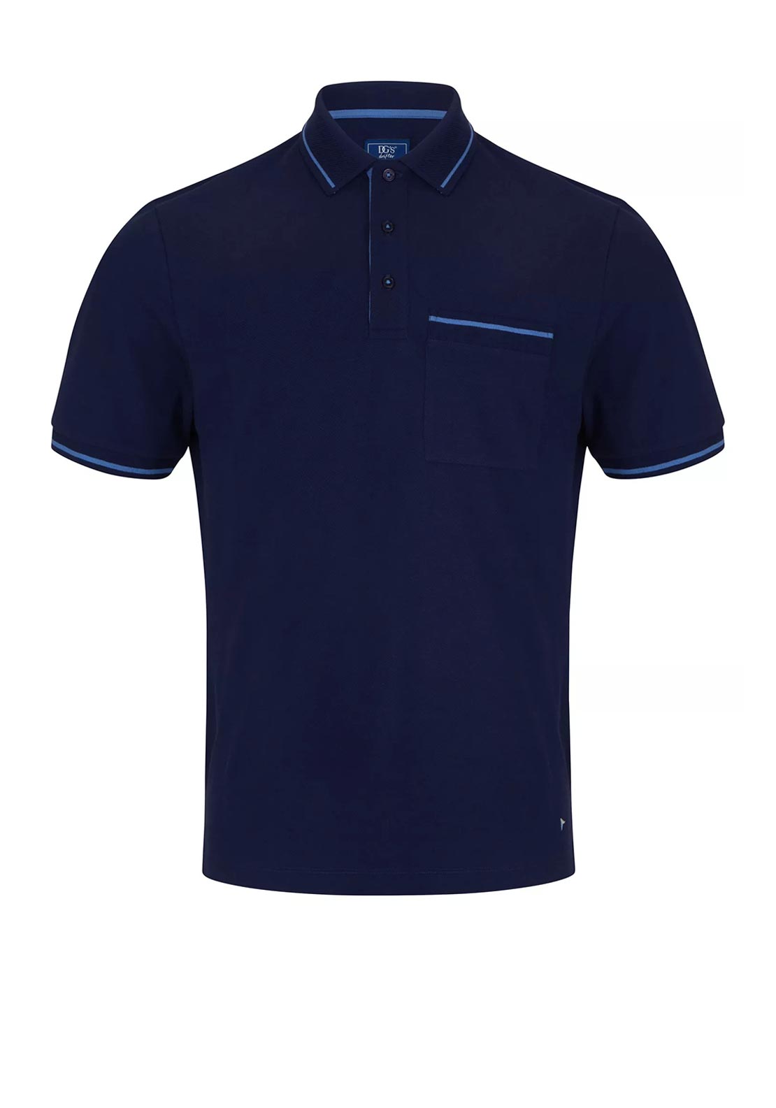 Daniel Grahame Tipped Collar Pocket Polo Shirt, Navy