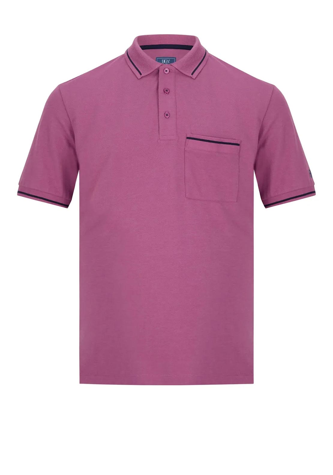 Daniel Grahame Tipped Collar Pocket Polo Shirt, Dark Pink