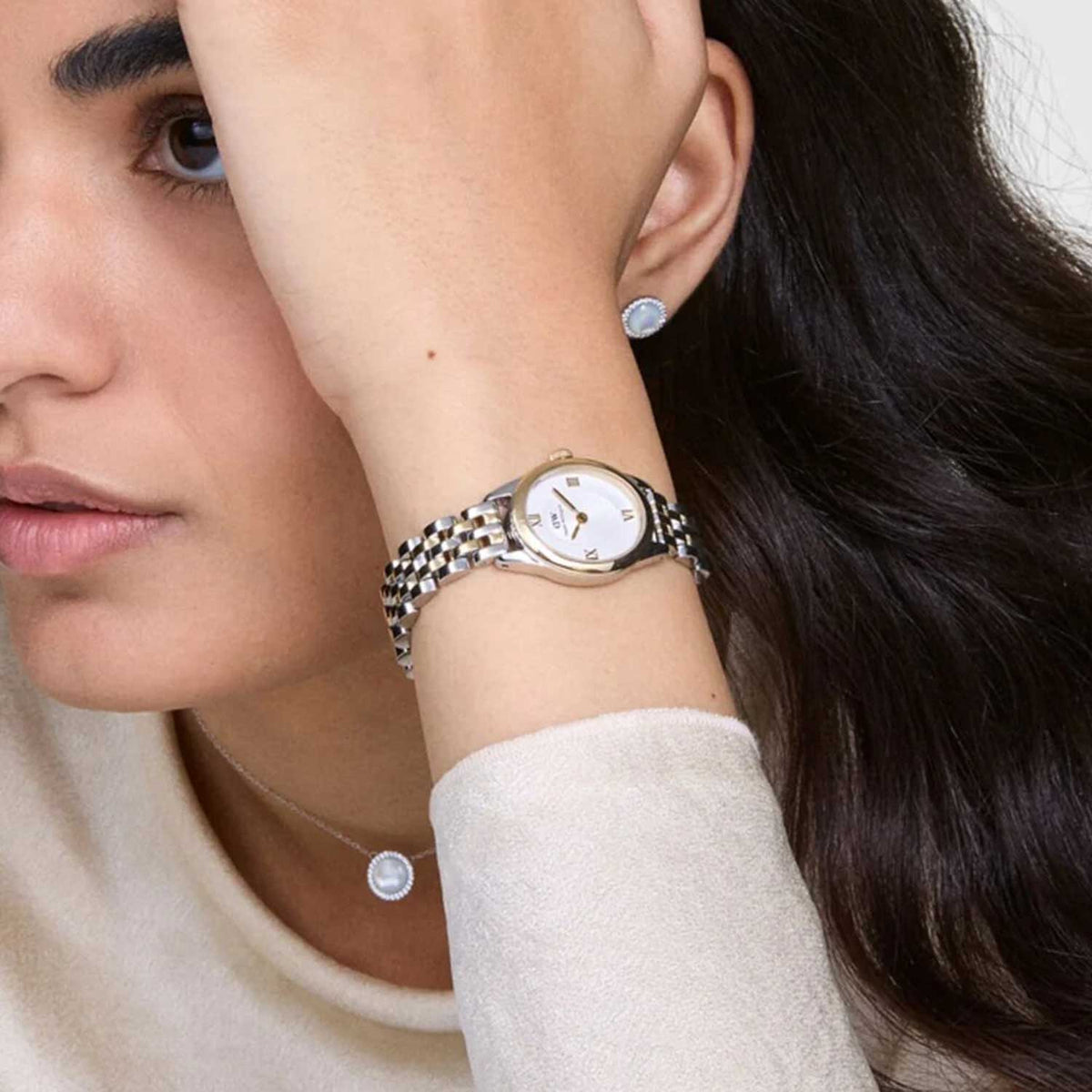 Daniel Wellington Ladies Ophelia Mini Two-Tone Watch, Gold & Silver