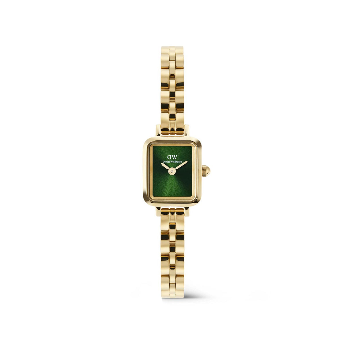Daniel Wellington Quadro Mini Arch 3 Link Watch, Gold & Green