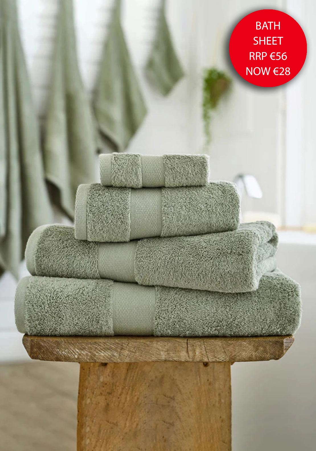 Deyongs Embrace Egyptian Cotton Towel, Sage Green
