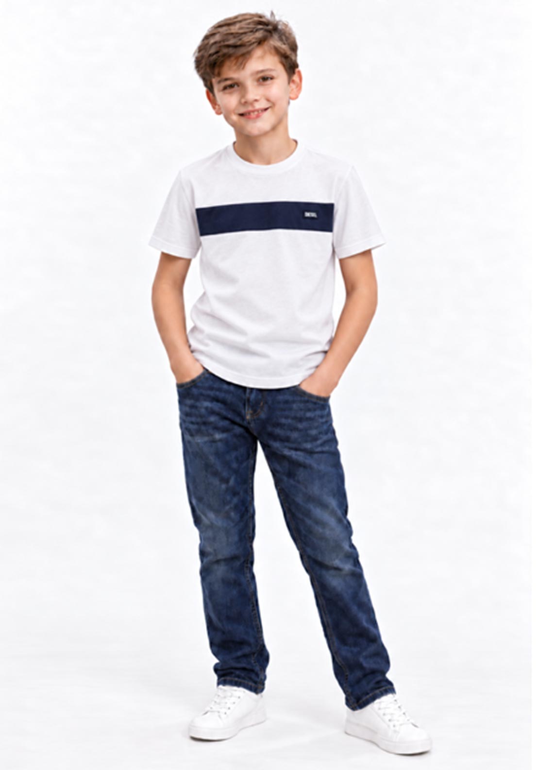 Diesel Boys Myles Short Sleeve Tee, White