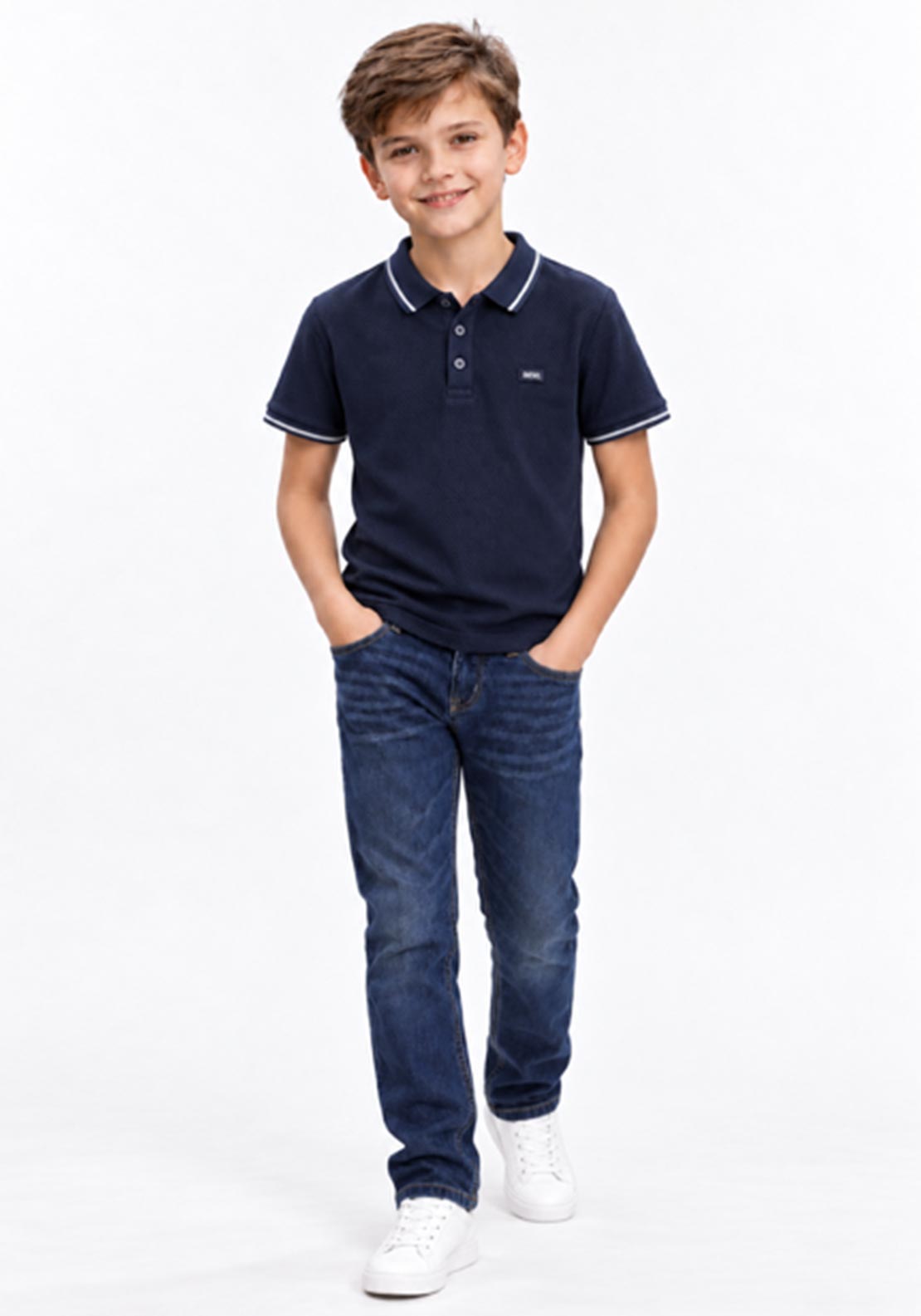Diesel Boys Callen Short Sleeve Polo, Navy