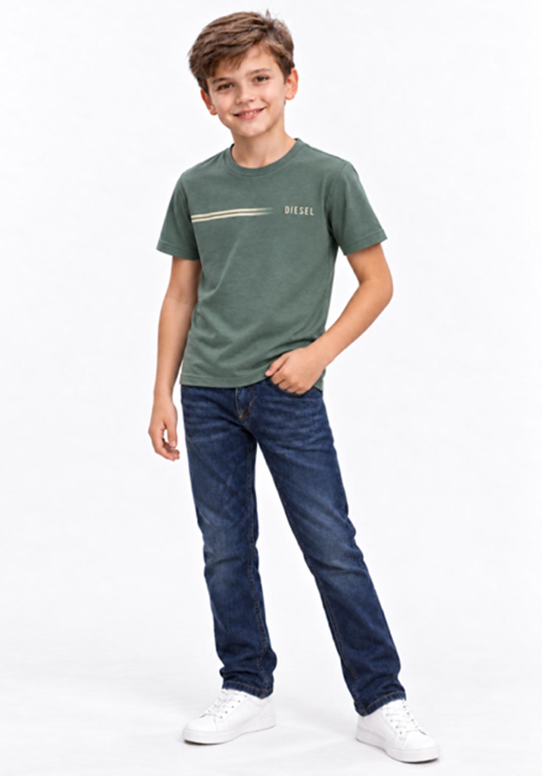 Diesel Boys Dustin Short Sleeve Tee, Green