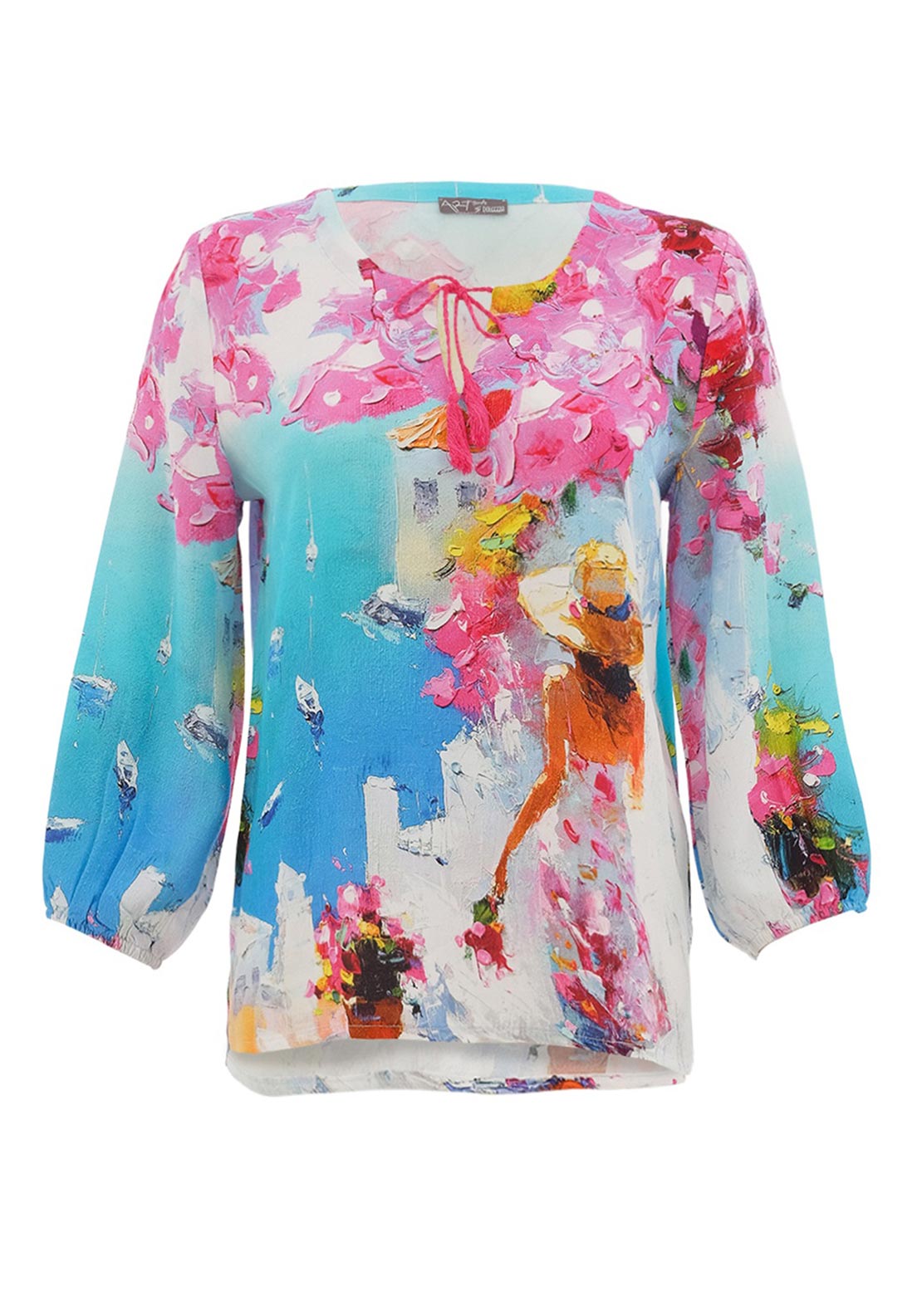 Dolcezza Graphic Print Pullover Blouse, Multi